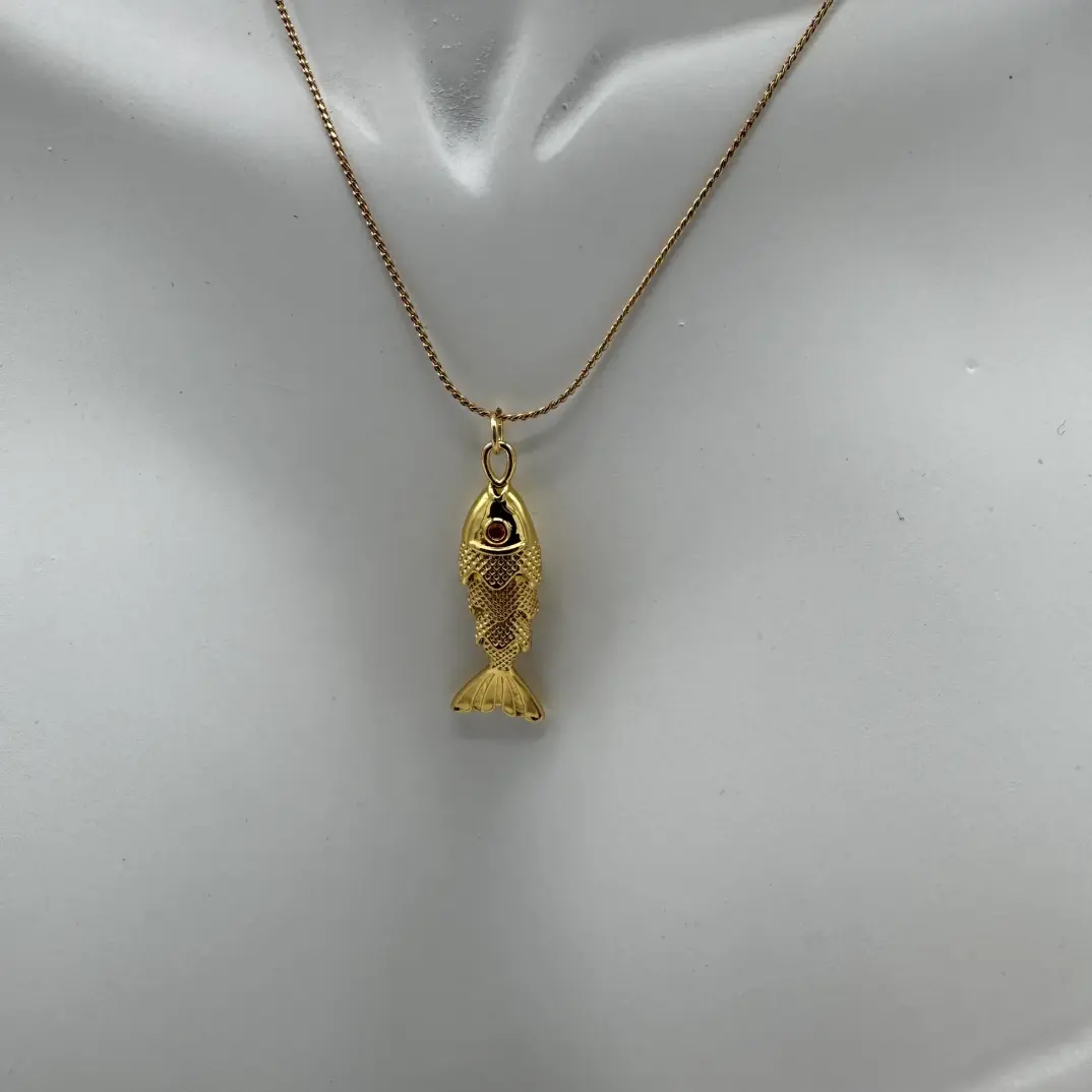 Çelik Gold Balık Kolye - 2