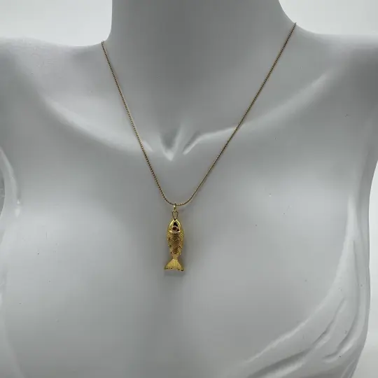 Çelik Gold Balık Kolye - 3