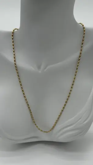 Çelik Gold Boncuk Zincir Kolye - 2