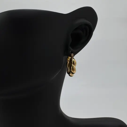 Çelik Gold Burgu Halka Küpe - 1