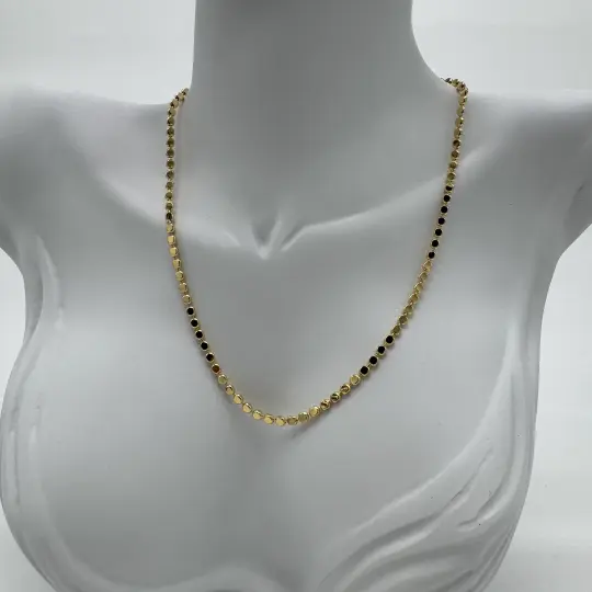 Çelik Gold Ezme Pul Zincir Kolye - 3