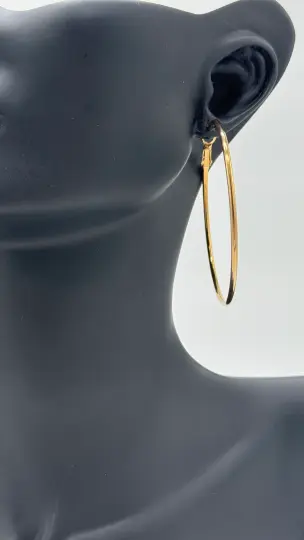 Çelik Gold Halka Küpe - 2