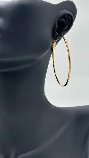 Çelik Gold Halka Küpe - 3