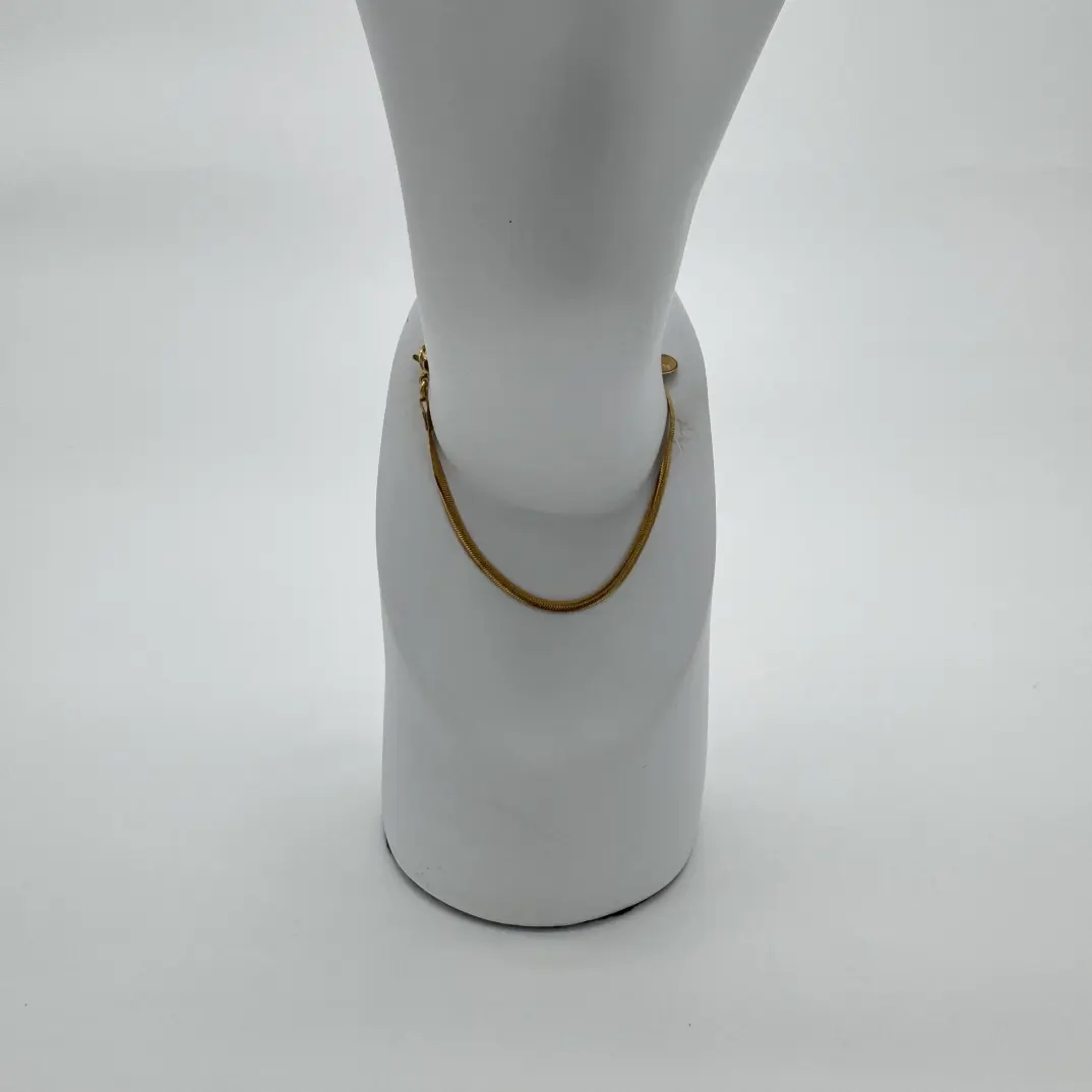 Çelik Gold İtalyan Zincir Unisex Bileklik - 1