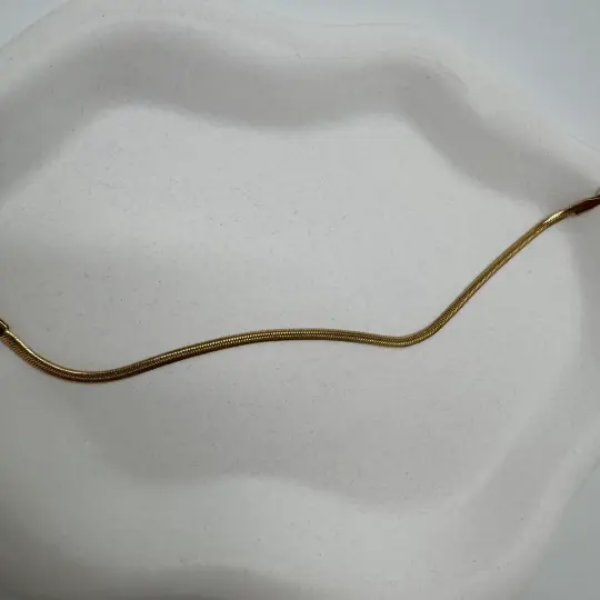Çelik Gold İtalyan Zincir Unisex Bileklik - 2