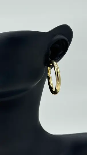 Çelik Gold Kalın Halka Küpe - 2