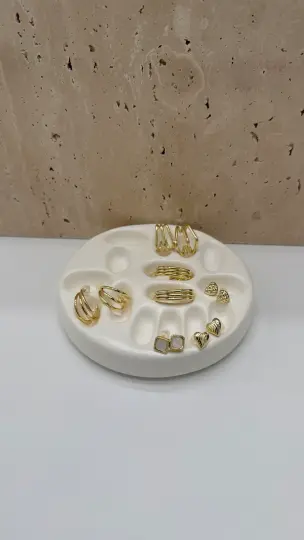 Çelik Gold Kare Küpe Seti - 2