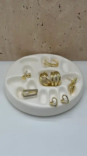 Çelik Gold Küpe Seti - 1