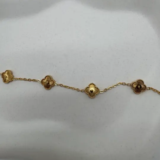 Çelik Gold Mini Yonca Detay Trend Bileklik - 2