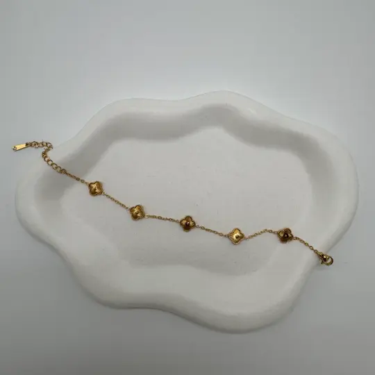 Çelik Gold Mini Yonca Detay Trend Bileklik - 3