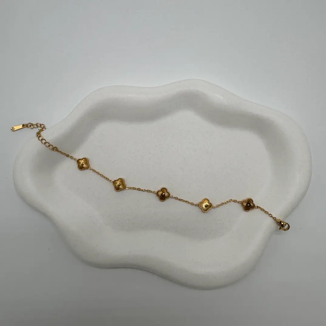 Çelik Gold Mini Yonca Detay Trend Bileklik - 3