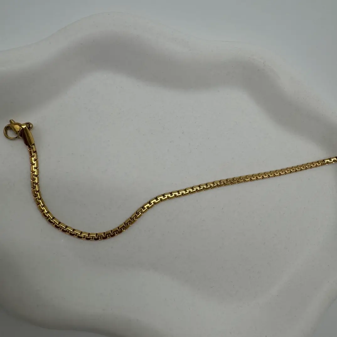 Çelik Gold Unisex İnce Zincir Detay Bileklik - 2