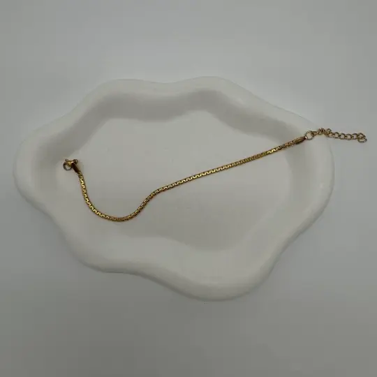 Çelik Gold Unisex İnce Zincir Detay Bileklik - 3