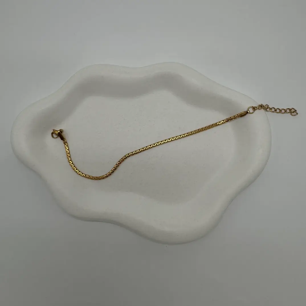 Çelik Gold Unisex İnce Zincir Detay Bileklik - 3