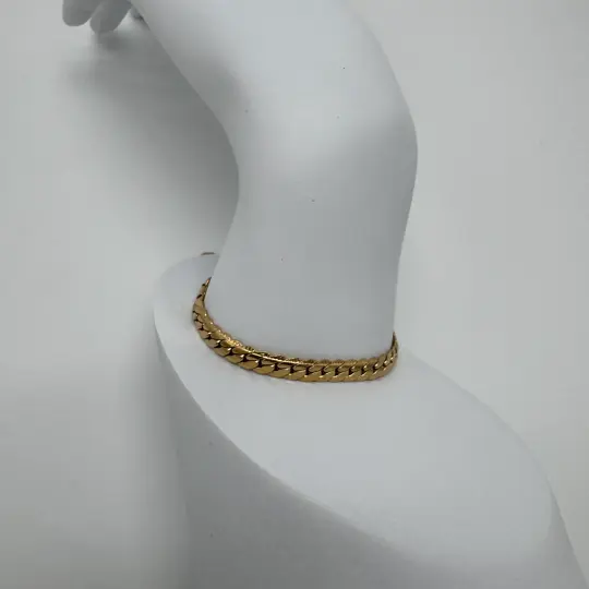 Çelik Gold Unisex Kalın Zincir Detay Bileklik