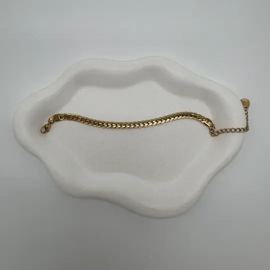 Çelik Gold Unisex Kalın Zincir Detay Bileklik - 3