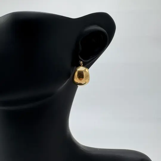 Çelik Gold Vintage Top Halka Model Küpe - 1