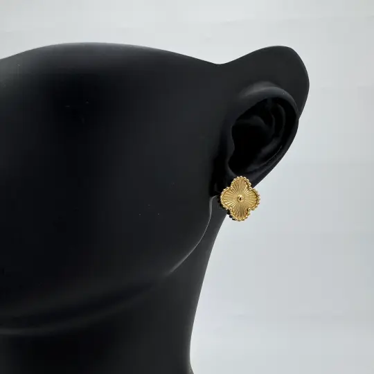 Çelik Gold Yonca Detay Trend Küpe - 1
