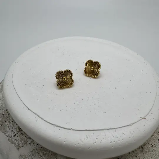Çelik Gold Yonca Detay Trend Küpe - 2