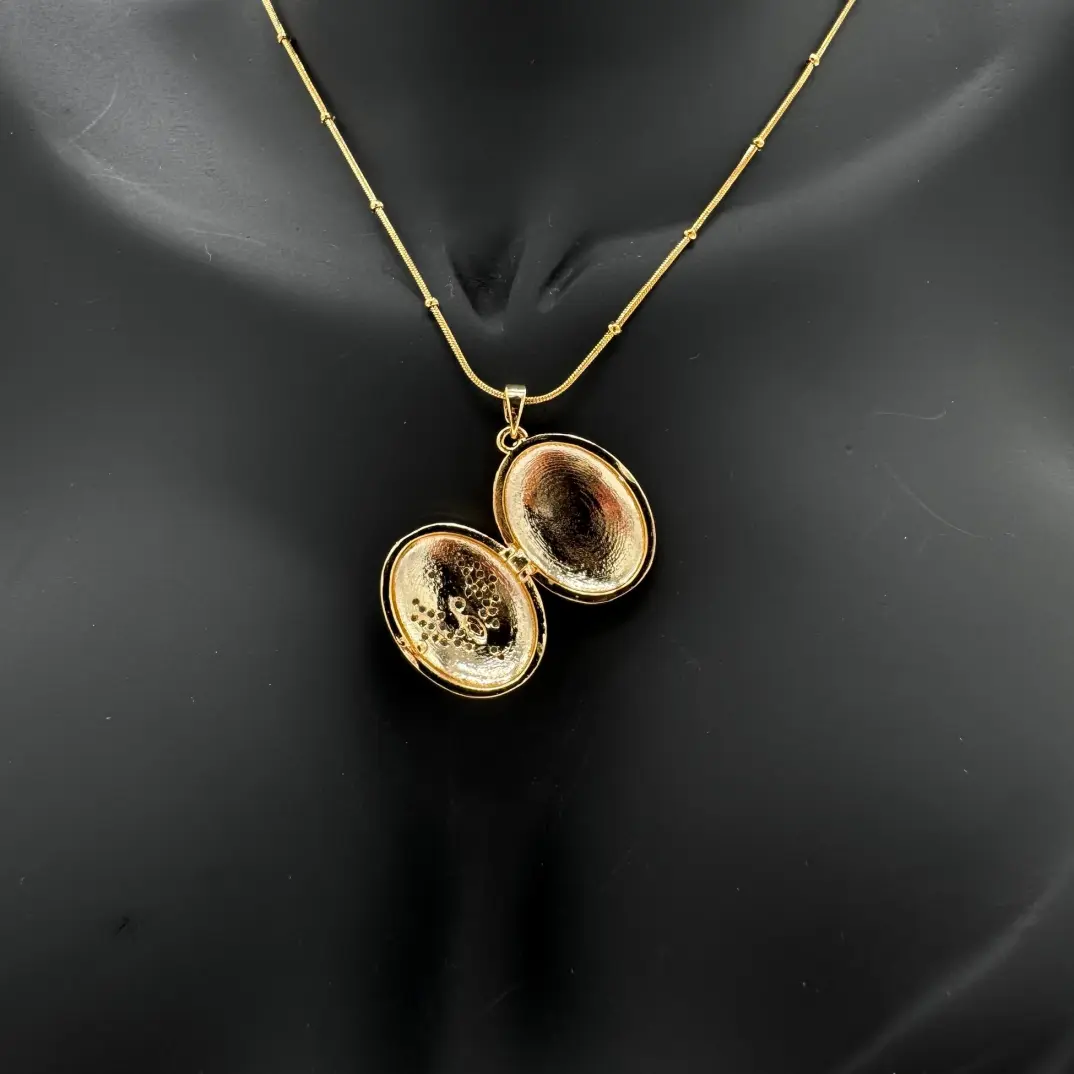 Çelik Gold Zincir Detaylı Arya Kolye - 3