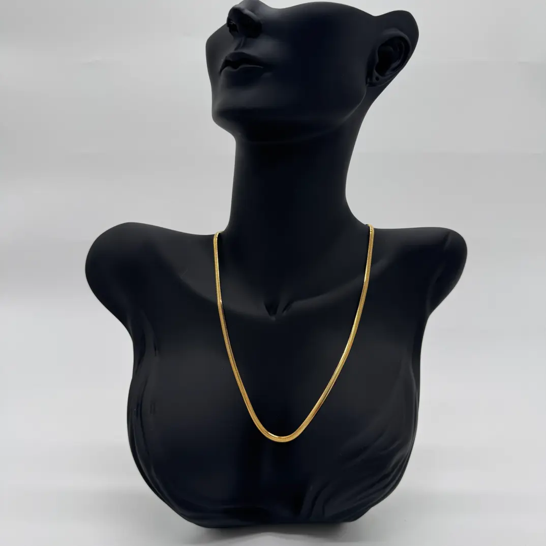Çelik İtalyan Zincir Unisex Gold Kolye 50 cm - 1