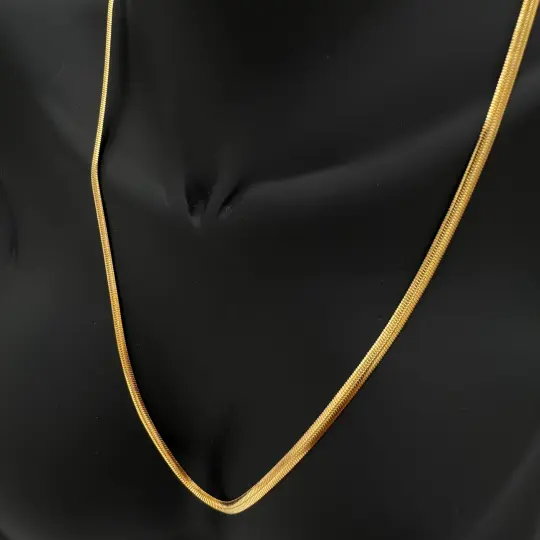 Çelik İtalyan Zincir Unisex Gold Kolye 50 cm - 2