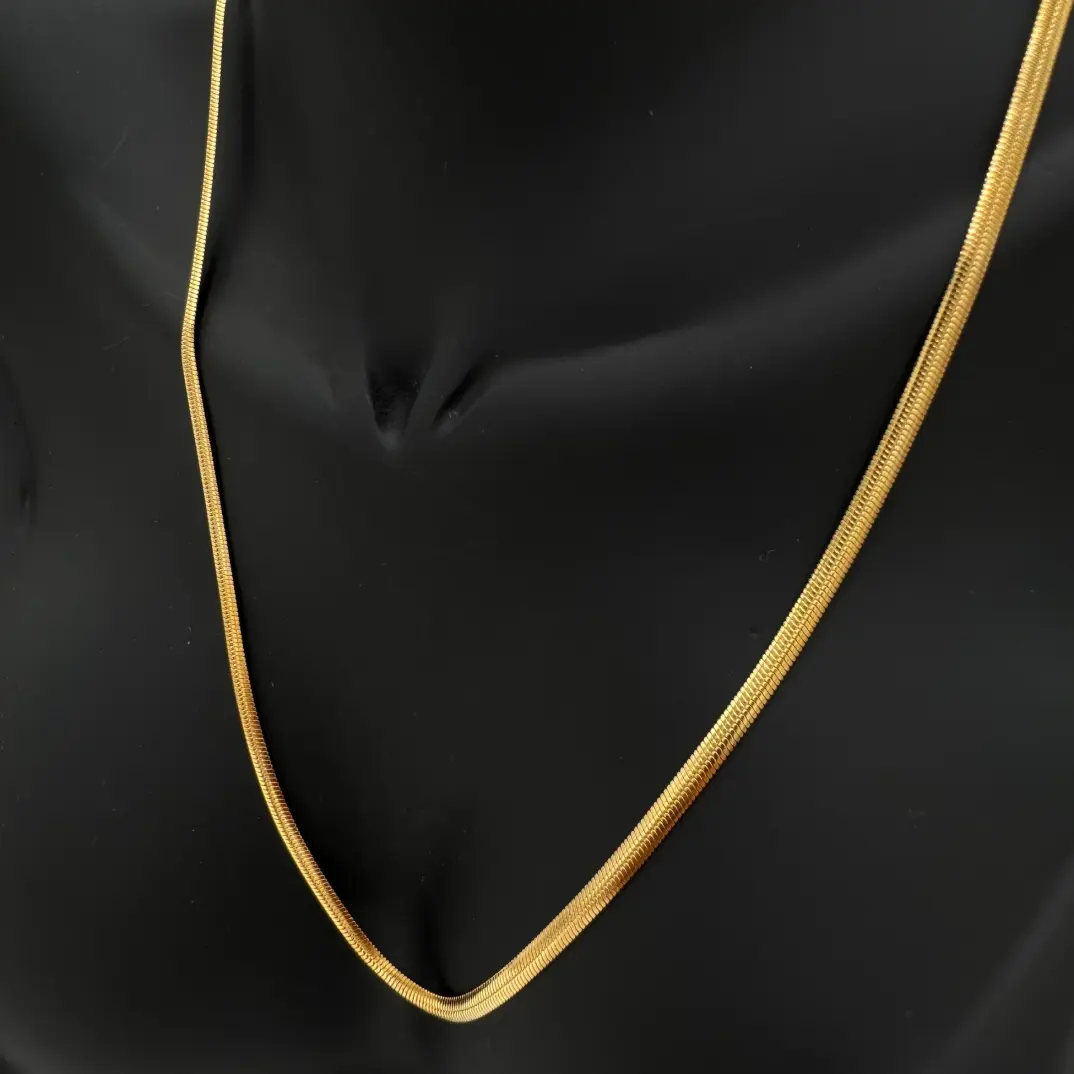 Çelik İtalyan Zincir Unisex Gold Kolye 50 cm - 2