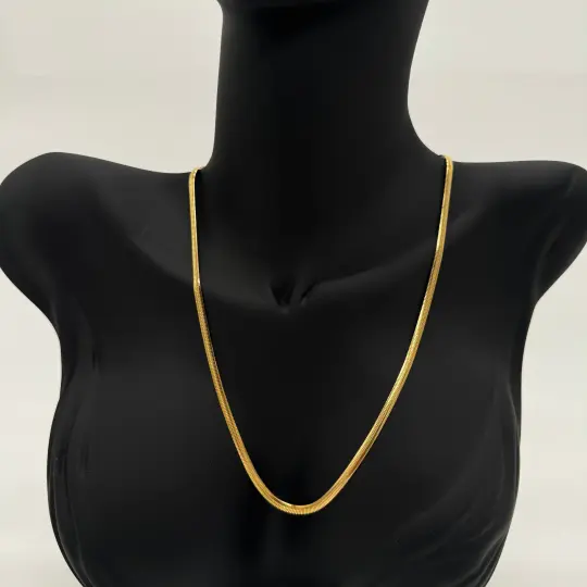 Çelik İtalyan Zincir Unisex Gold Kolye 50 cm - 3