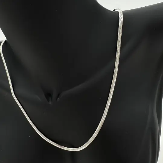 Çelik İtalyan Zincir Unisex Silver Kolye 50 cm - 2