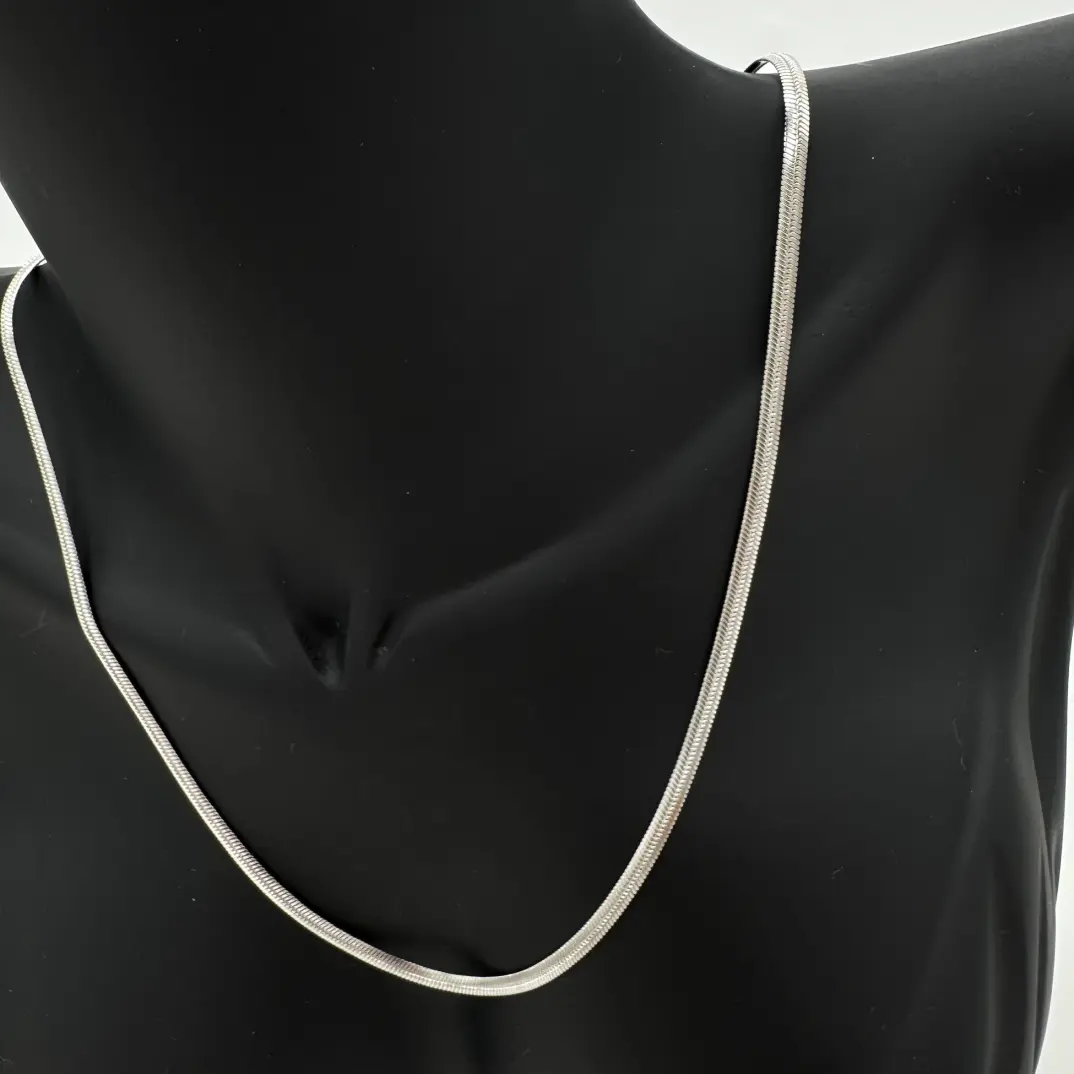 Çelik İtalyan Zincir Unisex Silver Kolye 50 cm - 2