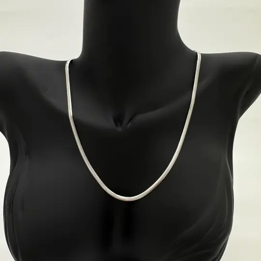 Çelik İtalyan Zincir Unisex Silver Kolye 50 cm - 3
