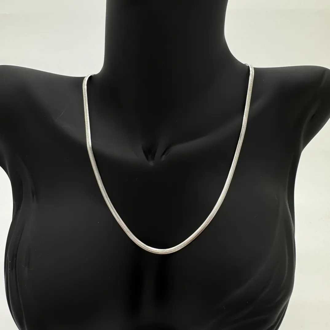 Çelik İtalyan Zincir Unisex Silver Kolye 50 cm - 3
