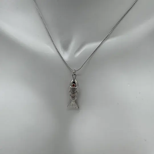 Çelik Silver Balık Kolye - 2