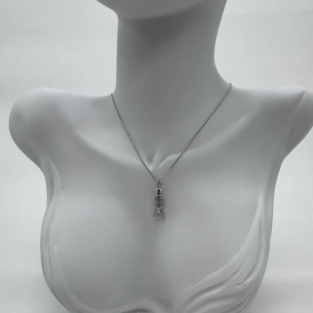 Çelik Silver Balık Kolye - 3