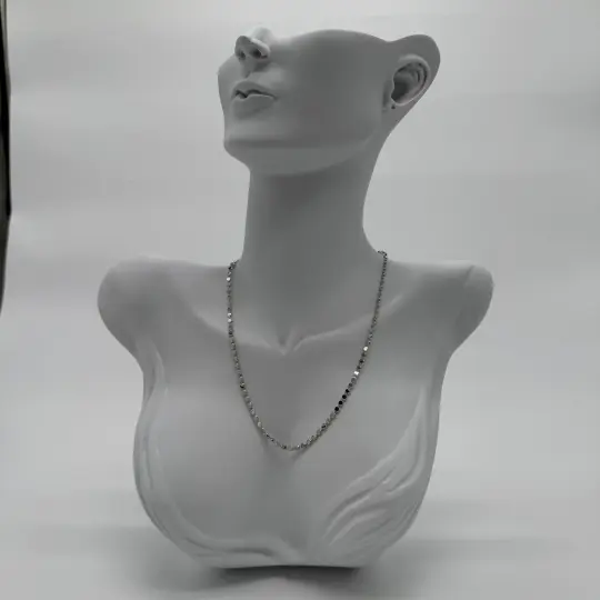 Çelik Silver Ezme Pul Zincir Kolye - 1