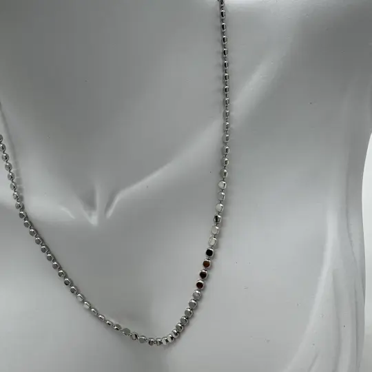 Çelik Silver Ezme Pul Zincir Kolye - 2