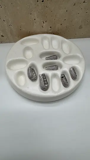 Çelik Silver Taş Kaplamalı Küpe Seti - 4
