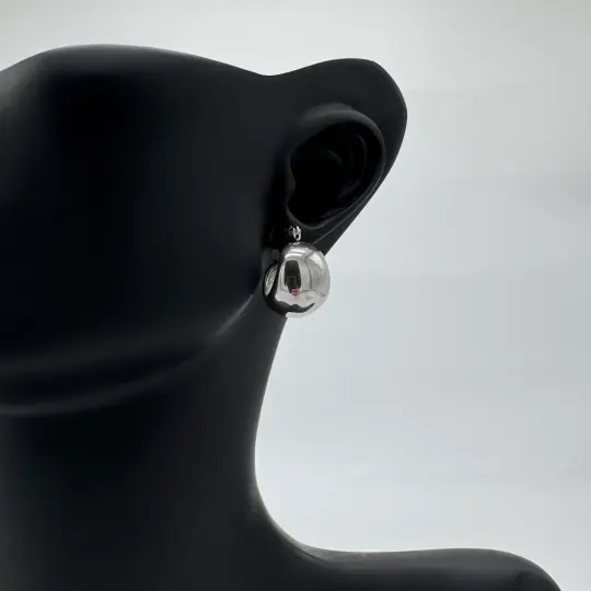 Çelik Silver Vintage Top Halka Model Küpe - 1