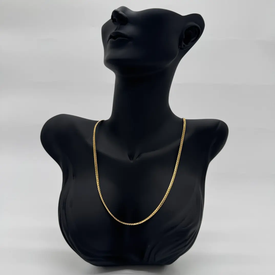 Çelik Zincir Unisex Gold Kolye 60 cm - 1