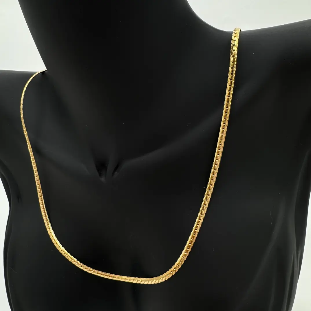 Çelik Zincir Unisex Gold Kolye 60 cm - 2
