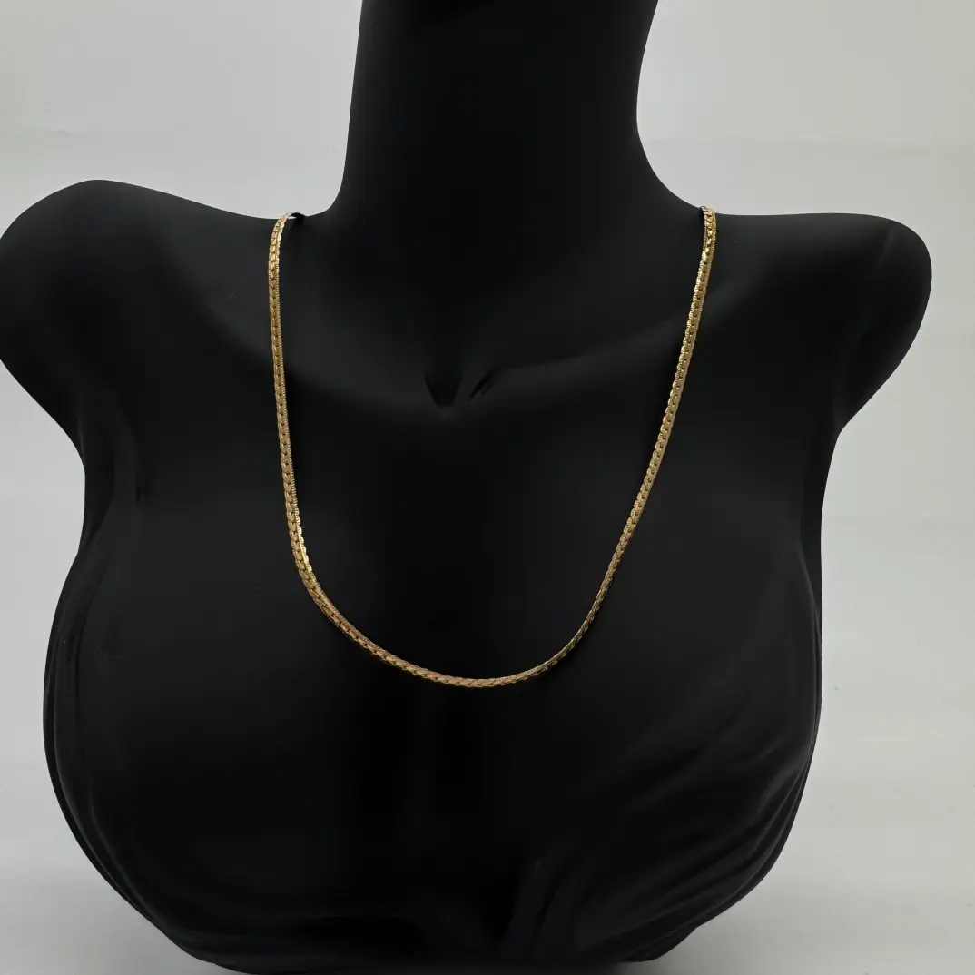 Çelik Zincir Unisex Gold Kolye 60 cm - 3