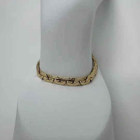 Özel Seri 14K Altın Kaplama Golden Flow Dalgalı Zincir Detay Bileklik