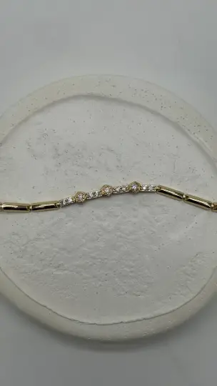 Özel Seri 14K Altın Kaplama Taşlı Zarif Bileklik Gold