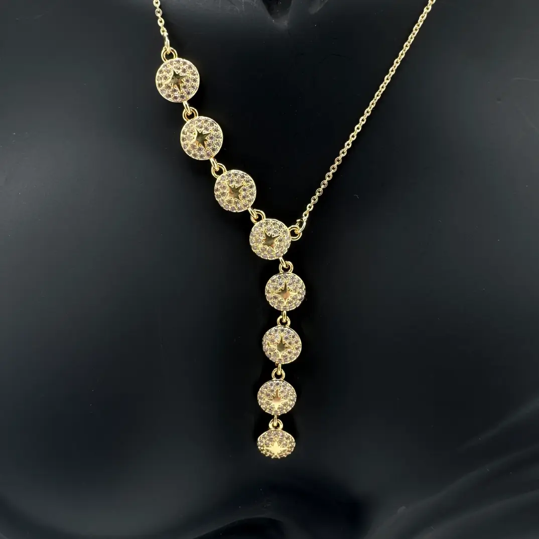 Özel Seri Çelik Vintage Gold Y Kolye - 2