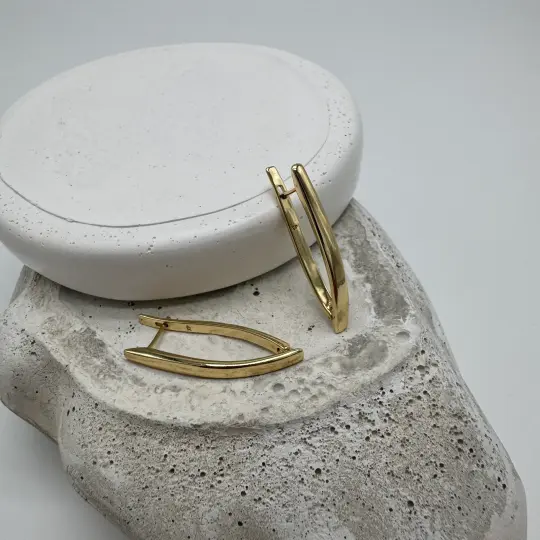 Özel Seri Gold Asimetrik Küpe - 2