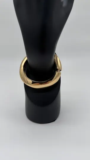 Özel Seri Gold Kalın Tasarım Kelepçe Bilezik - 5