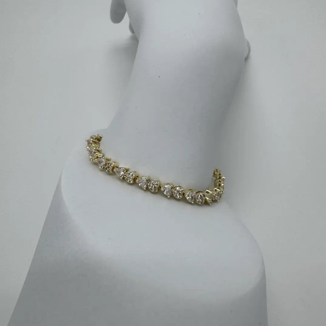 Özel Seri Gold Kalp Detaylı Su Yolu Bileklik - 1