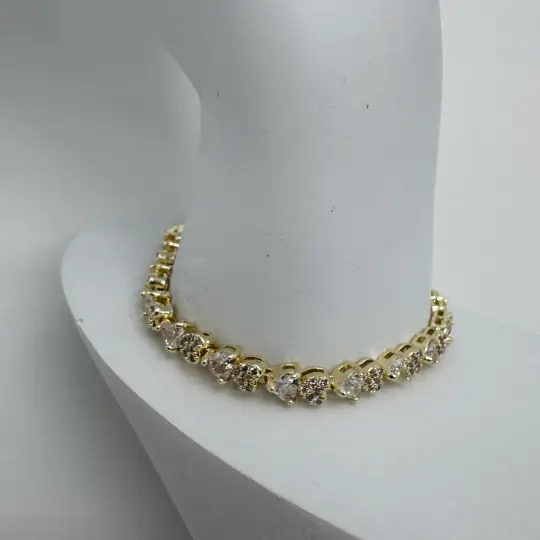 Özel Seri Gold Kalp Detaylı Su Yolu Bileklik - 2