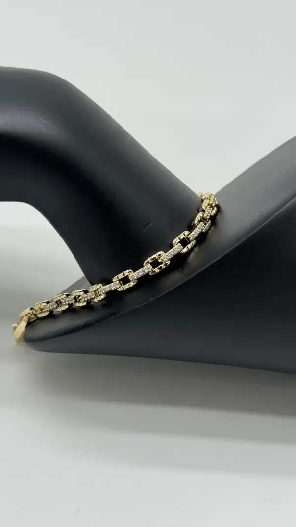 Özel Seri Gold Kare Taş Luxury Bileklik - 2