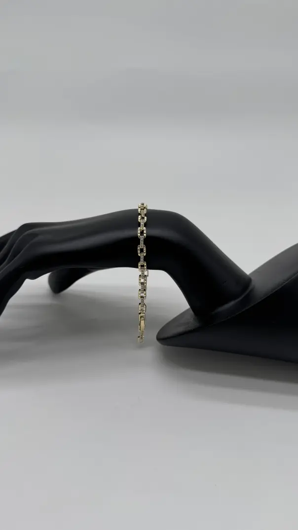 Özel Seri Gold Kare Taş Luxury Bileklik - 3